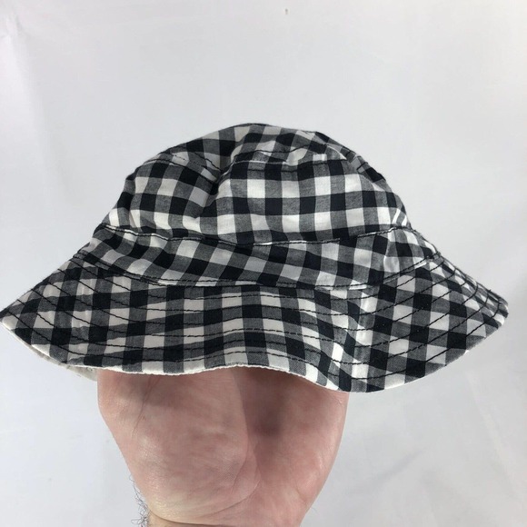 CARTERS HAT CAP 12-24 MONTHS BUCKET SUN CHECK PATTERN CHIN STRAP BABY KIDS - Picture 10 of 10